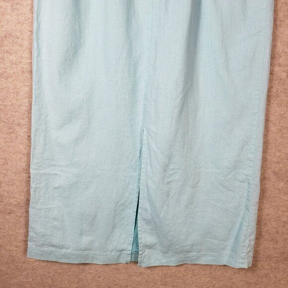 Sag Harbor Linen Maxi Dress, Size 12, Light Blue Embroidered Butterflies 🦋 - Picture 14 of 16